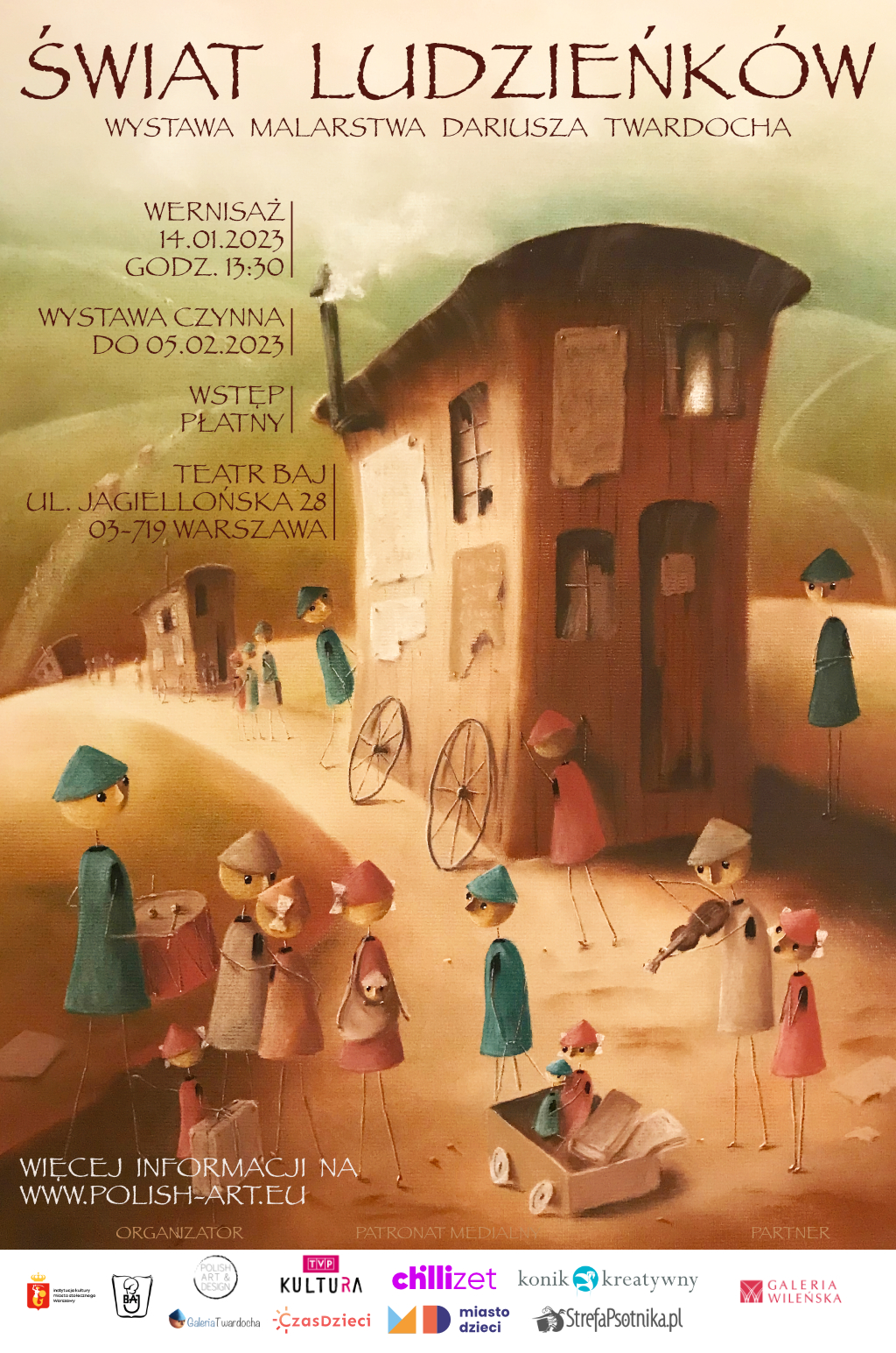 Plakat reklamujący wystawę malarstwa Dariusza Twardocha pt. 